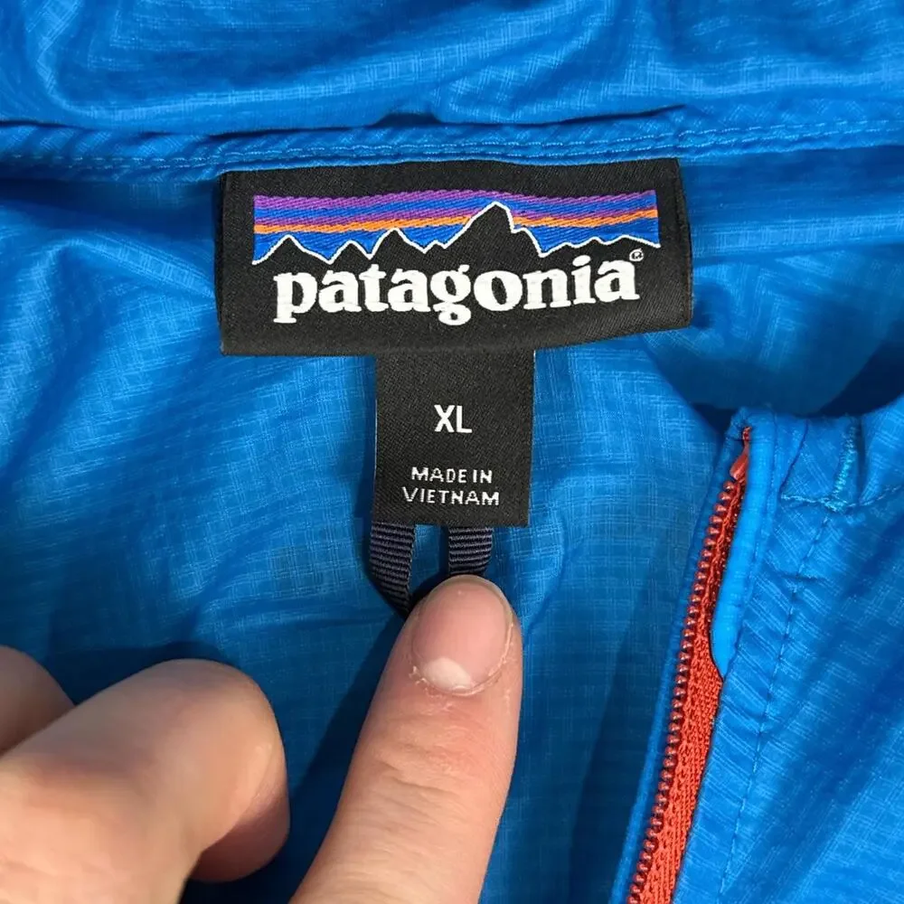 Patagonia Houdini Jacket Men XL Blue Windbreaker Full Zip Lightweight Outdoor - Picture 3 of 7